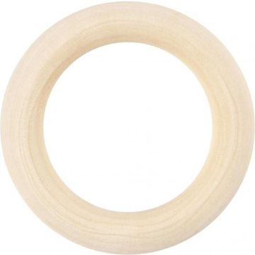 Gordijnring D55mm binnenmt 37mm hout/pk6