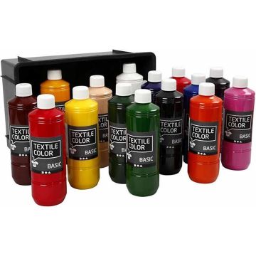 Textielverf basic assorted/ds15x500ml