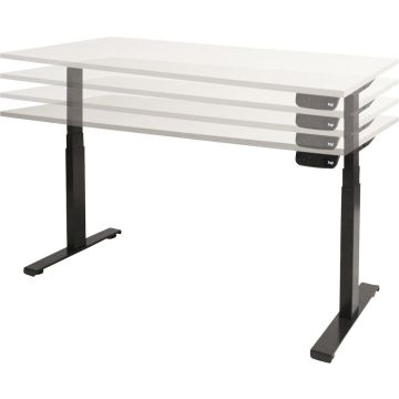 Electro II Plus Zit-Sta Bureau, 120 x 80 cm, Halifax, Zwart