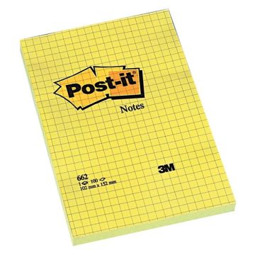 Notes Canary Yellow XXL Geruit 102 x 152 mm Geel