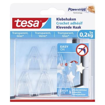 Haak Tesa zelfklevend 0,2kg transp/pk5