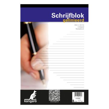 Schrijfblok A4 lijn 60g 100v/pk5