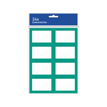 Etiket 75x50mm rand groen/pk24