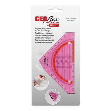 Geodriehoek flex 16cm roze