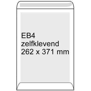 Envelop 262x371mm bordrug P/S wit/pk10