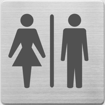 Pictogram staal wc dames/heren