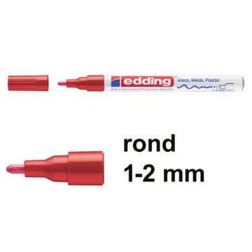 Lakmarker 751 1-2mm rood/pk10