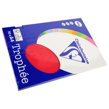 Papier A4 160g kersenrood/pk50v