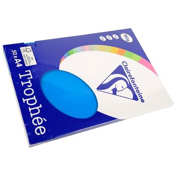 Papier A4 160g caribbean blauw/pk50v