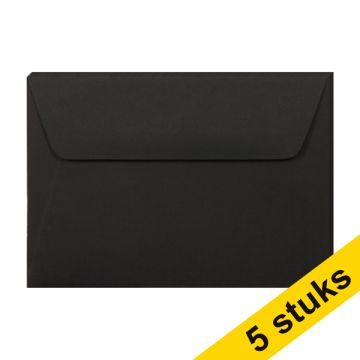 Envelop C6 120g zwart/pk5