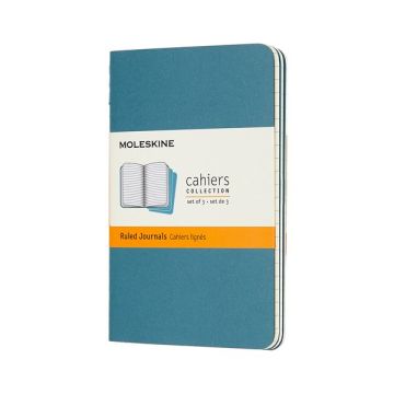 Schrift Moleskine pocket lijn blauw/pk3