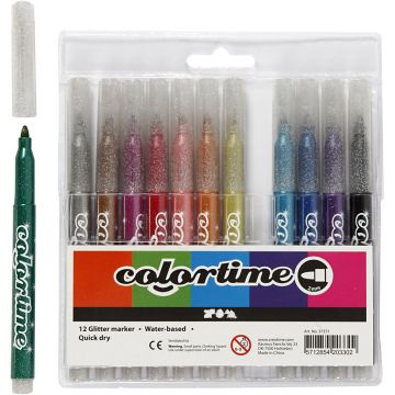 Glitterstift, Lijndikte: 4,2mm, Assorti