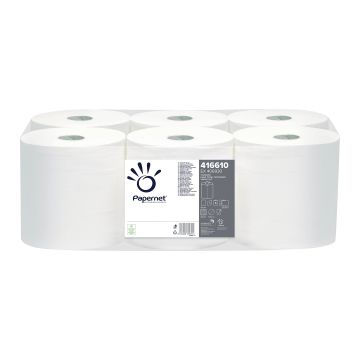 Rol papieren handdoekjes van Earth, 1-laags, reliëf, centrefeed rol, gerecycled, 197 mm natuurlijk wit