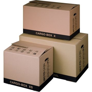 Cargobox 637x340x360mm, Enkellaags, bruin