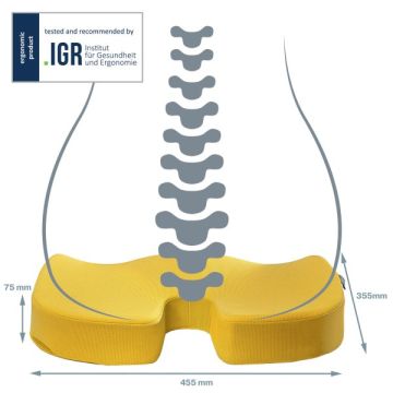 Cosy Stoelkussen Ergonomisch, Met wasbare hoes, Geel