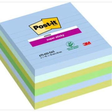 Super Sticky Notes Oasis Colour Collection Gelijnd 101 x 101 mm