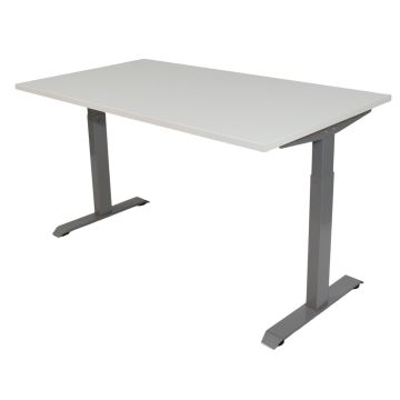 Bureau Instelbaar 120 x 80 cm Wit Blad Aluminium Poten