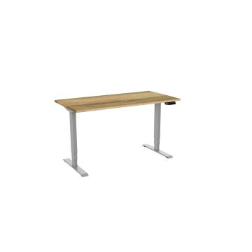 Zit-sta-bureau Elektrisch 2-motorig, 160 x 80 cm Natuur Eiken Blad Aluminium Poten