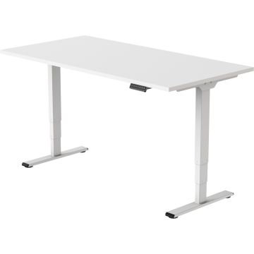 Zit-sta-bureau Econ Elektrisch 120 x 80 cm Wit Blad Witte Poten