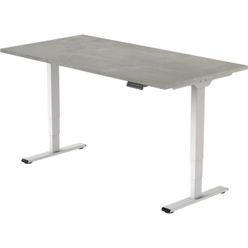 Zit-sta-bureau Econ Elektrisch 140 x 80 cm Oxyd Blad Witte Poten