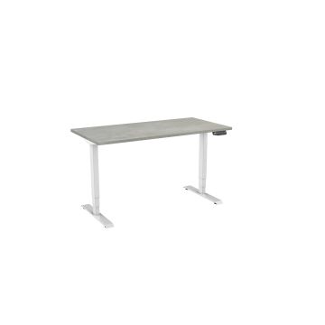 Zit-sta-bureau Elektrisch 2-motorig, 160 x 80 cm Oxyd Blad Witte Poten