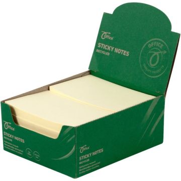 Sticky Notes Recycled 76 x 127 mm Geel