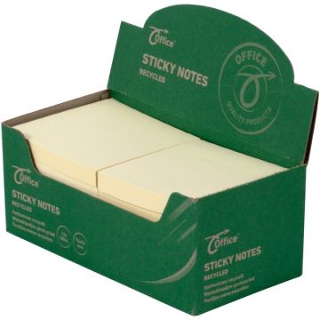 Sticky Notes Recycled 76 x 76 mm Geel