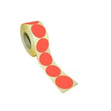 Etiket Rond 35 mm Neon Rood