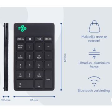 Compact Break Draadloze Numpad Zwart