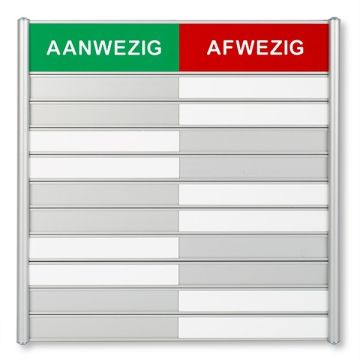 Schuifbordje aanwezig/afwezig 10p