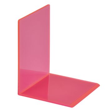 Boekensteun 10 x 10 x 13 cm Transparant Roze