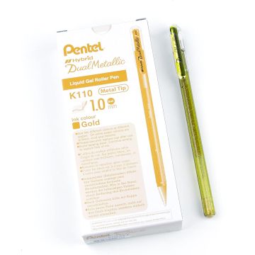 Gelpen Pentel Dual Metallic goud/ds12