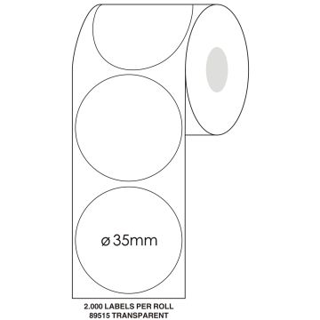 Etiket SPLS 35mm rond wit/rl2000