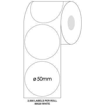 Etiket SPLS 50mm rond wit/rl2000