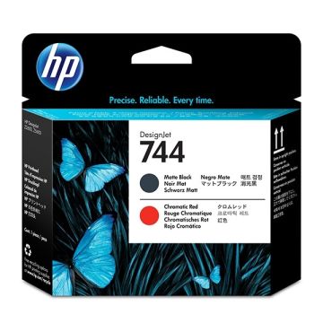 Printkop HP 744 mat zwart en rood