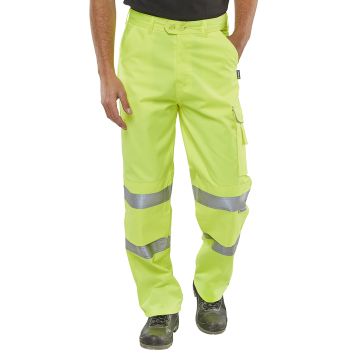 Hi-Vis Poly-katoenen Werkbroek Saturn geel 38T