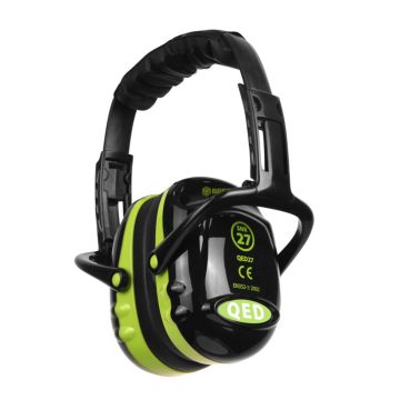 QED27 On-Ear Gehoorbeschermer, Zwart, Groen