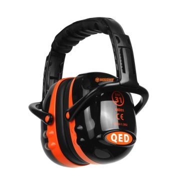 QED31 On-Ear Gehoorbeschermer, Zwart, Oranje