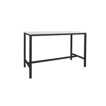 Stretto Basic Statafel, 180 x 80 cm, Wit, Zwart