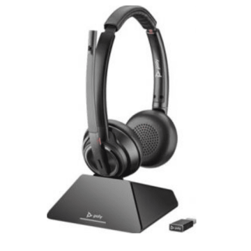 Savi 8220 Duo On-Ear Headset, Draadloos DECT, Zwart