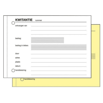 Kas- en kwitantieformulieren Kwitantieboek, A6, 2x50 vel