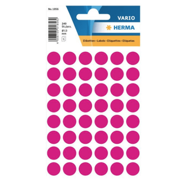 Etiket rond 12mm roze 1856/pk 10x240