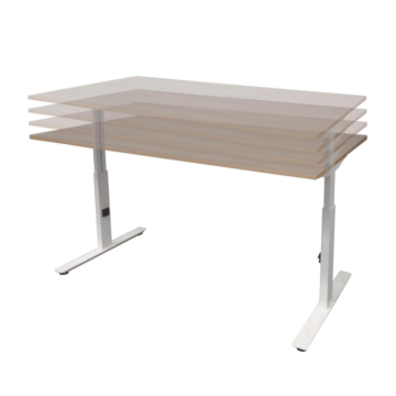 Linesto Plus Verstelbaar Bureau, 190 x 90 cm, Halifax, Aluminium