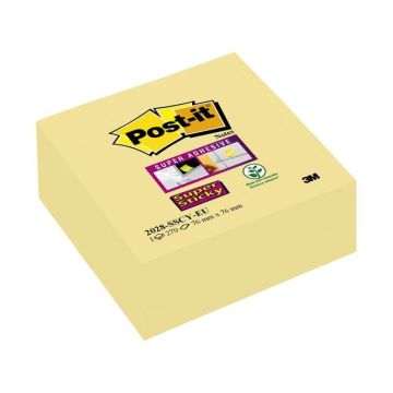 Super Sticky Notes Canary Yellow Kubus 76 x 76 mm Geel