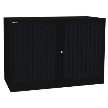 Basic Roldeurkast, 1 Legbord, 70 x 100 x 43 cm, Zwart