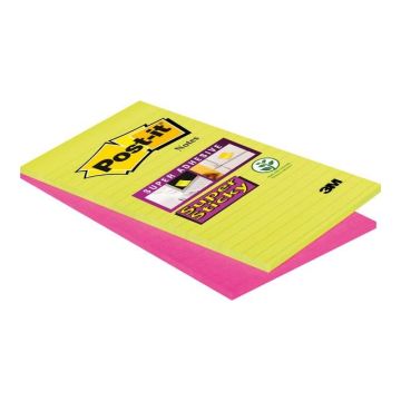 Super Sticky Notes XXXL Gelinieerd 125 x 200 mm Assorti