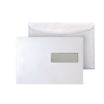 Venster envelop gegomde klep C5 162 x 229 mm, 80 g/m², venster rechts