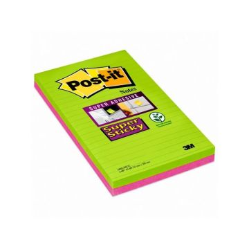 Super Sticky Notes XXXL Gelinieerd 125 x 200 mm Assorti