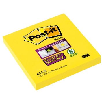 Super Sticky Notes, 76 x 76 mm, Neon geel