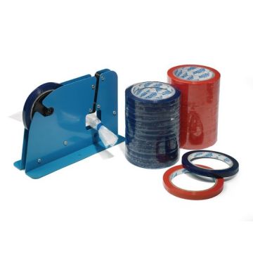 Zakkensluitdispenser voor 9 - 12 mm tape